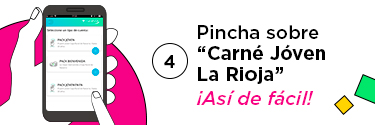 1. 4. Pincha sobre "Carné Jóven La Rioja" la App Ruralvía
